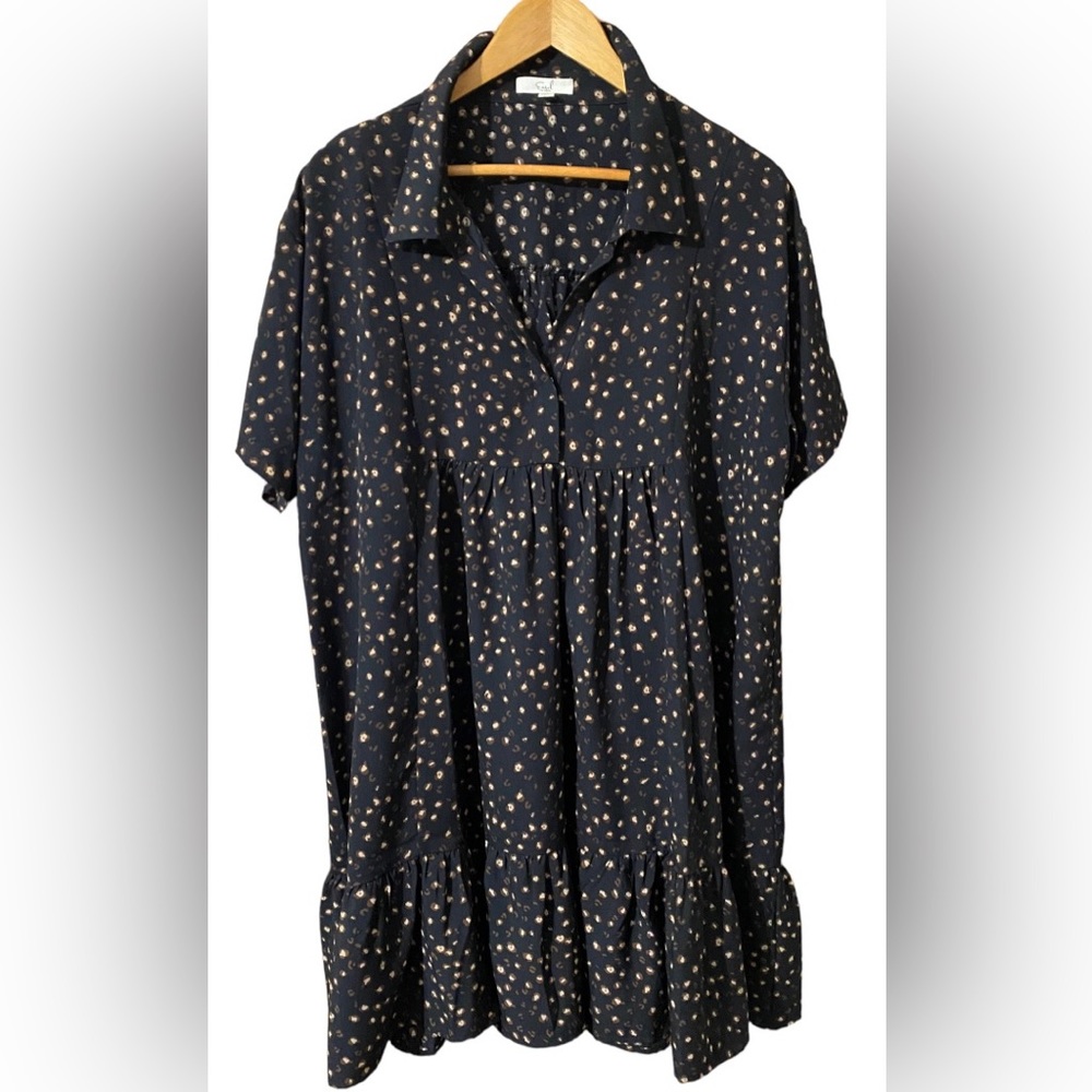 Easel Los Angeles Babydoll Style Cheetah in Black Women's Size Large